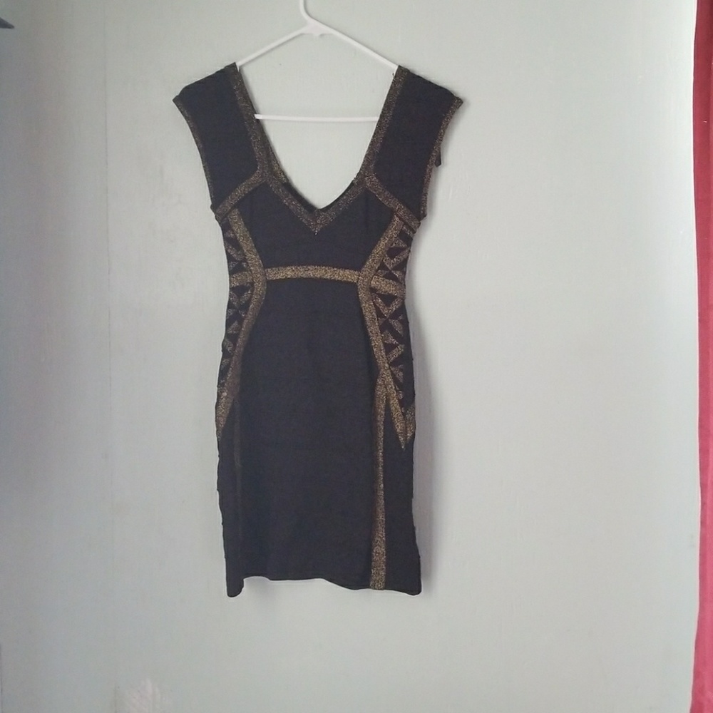 Black and gold dress